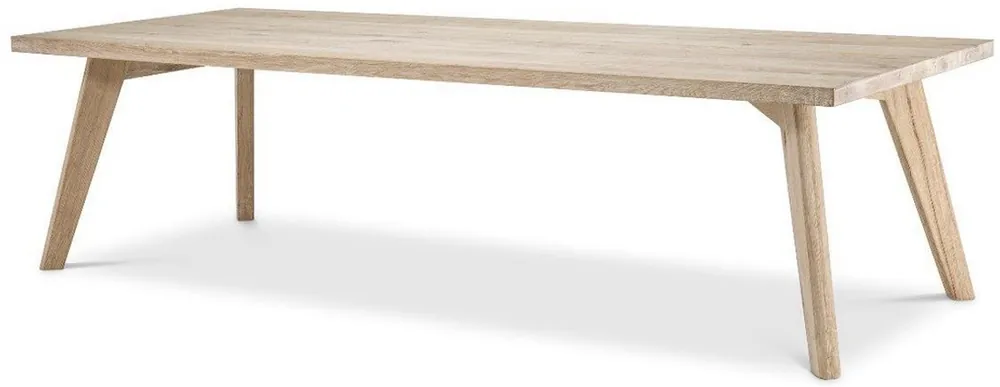 Sonderaktion Casa Padrino table à manger de luxe en bois massif naturel 280 x 110,5 x H. 76 cm - Table de cuisine rectangulaire en chêne - Meubles de salle à manger en bois massif - Qualité de Luxe