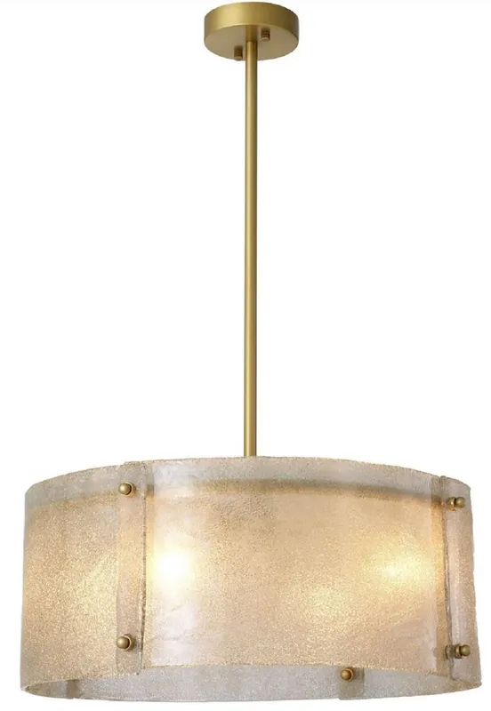 Casa Padrino lustre de luxe laiton antique Ø 68 x H. 28,5 cm - Lustre rond en métal avec abat-jour en verre soufflé à la bouche - Qualité de Luxe Direktkauf
