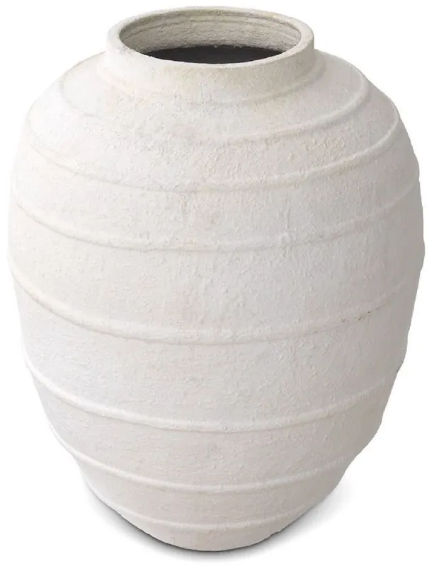 Expressversand Casa Padrino vase en argile de luxe blanc mat Ø 70 x H. 100 cm - Vase décoratif rond fait main - Décoration de Salon - Décoration de Jardin - Accessoires de Décoration