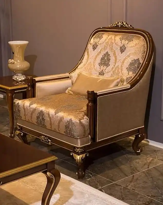 Casa Padrino fauteuil baroque de luxe gris / marron / or 83 x 80 x H. 110 cm - Fauteuil de salon avec motif élégant et coussin décoratif - Meubles de salon nobles de style baroque Angebot