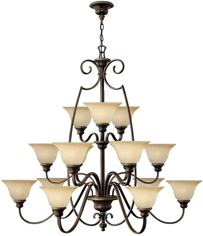 Preiswert Casa Padrino lustre baroque bronze antique / albâtre vintage Ø 119,4 x H. 109,2 cm - Magnifique lustre aux élégants abat-jours en verre artificiel - Mobilier Baroque