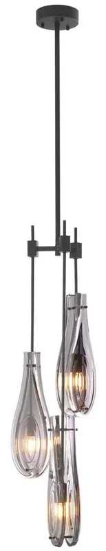 Top-Angebot Casa Padrino lustre de luxe bronze / gris Ø 30 x H. 95,5 cm - Lustre moderne en métal avec abat-jour en verre - Qualité de Luxe