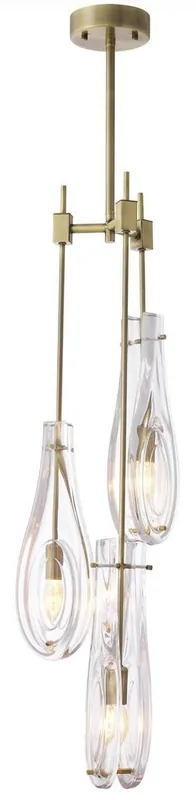 Wochenendangebot Casa Padrino lustre de luxe laiton Ø 30 x H. 95,5 cm - Lustre moderne en métal avec abat-jour en verre - Qualité de Luxe