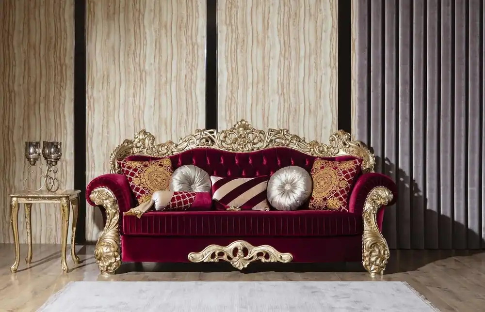 Beliebt Casa Padrino canapé baroque de luxe rouge bordeaux / or 244 x 95 x H. 123 cm - Magnifique canapé de salon avec coussins décoratifs - Mobilier de salon baroque
