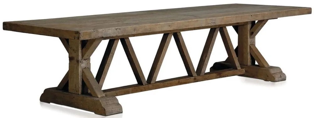 Kracherpreis Casa Padrino country style dining table brown 330 x 110 x H. 77 cm - Rustic solid wood kitchen table - Rustic solid wood dining room furniture - Country style dining room furniture