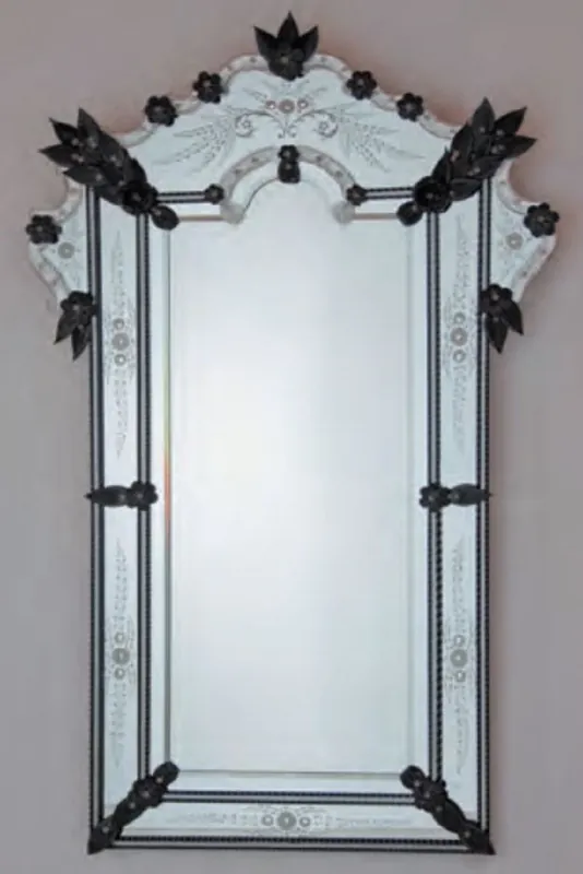 Casa Padrino luxury baroque mirror black - Magnificent wall mirror in the venetian style - Baroque furniture - Castle furniture - Luxury furniture in baroque style - Luxury quality - Made in Italy Saisonangebot