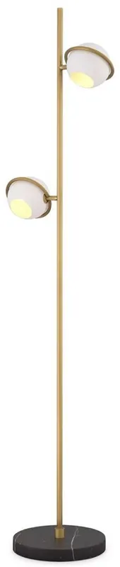 Casa Padrino luxury floor lamp antique brass / white / black Ø 26 x H. 150 cm - Swiveling floor lamp with marble base - Luxury floor lamps - Luxury lights - Luxury furniture - Luxury furnishings Preisreduziert