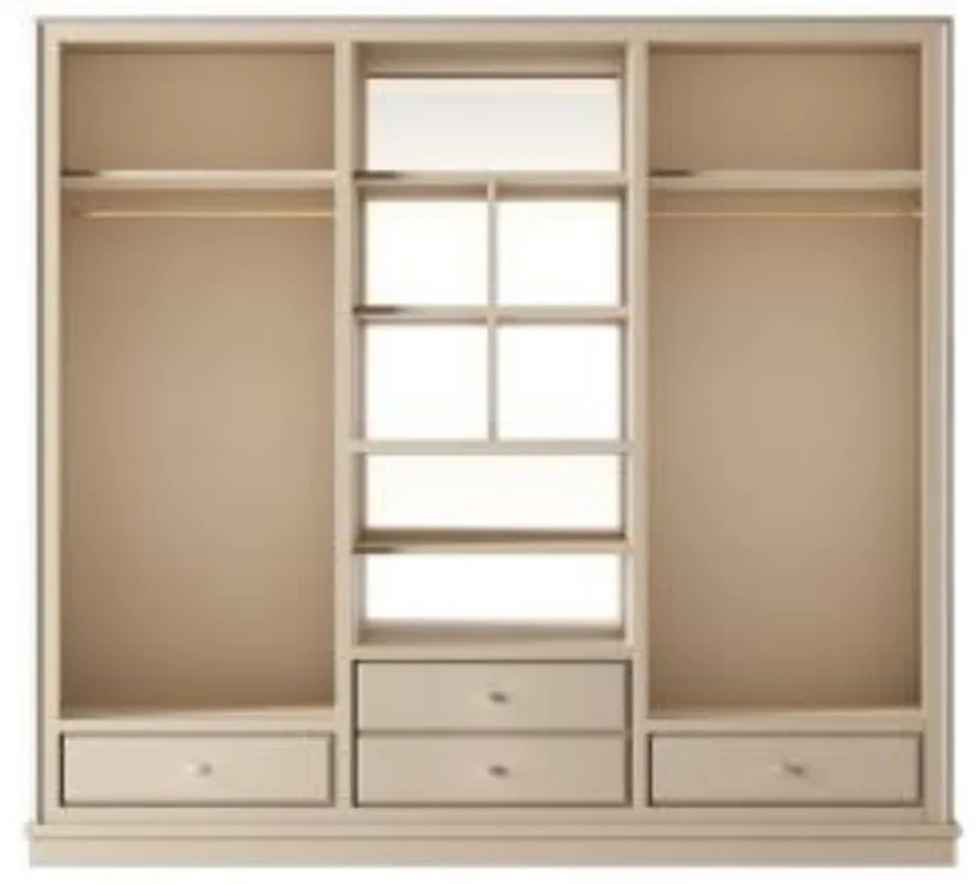 Casa Padrino Luxury Wardrobe Beige 200 x 60 x H. 200 cm - Open Bedroom Cabinet - Bedroom Furniture - Hotel Furniture - Luxury Furniture - Luxury Furnishings - Bedroom Furnishings Neue Ware