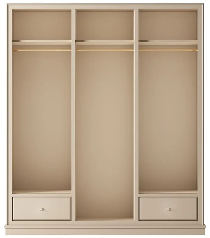 Casa Padrino Luxury Wardrobe Beige 200 x 60 x H. 230 cm - Open Bedroom Cabinet - Bedroom Furniture - Hotel Furniture - Bedroom Furnishings - Luxury Furniture - Luxury Furnishings Meistverkauft