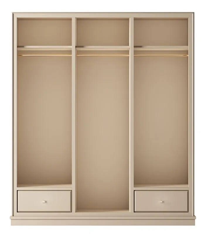 Casa Padrino Luxury Wardrobe Beige 200 x 60 x H. 200 cm - Open Bedroom Cabinet - Bedroom Furniture - Hotel Furniture - Bedroom Furnishings - Luxury Furniture - Luxury Furnishings Saisonangebot