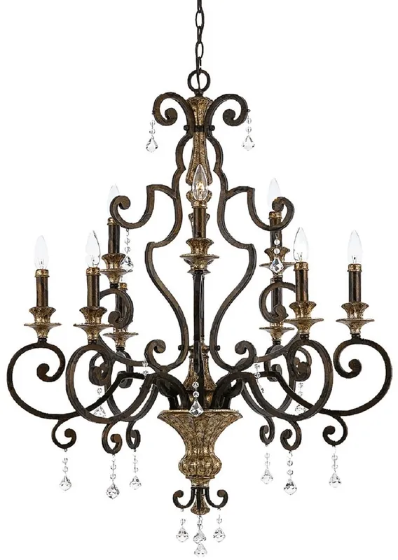 Sale Casa Padrino baroque crystal chandelier bronze / antique gold Ø 81 x H. 104 cm - Magnificent baroque style chandelier - Living room & hotel chandeliers - Baroque furniture - Baroque lights