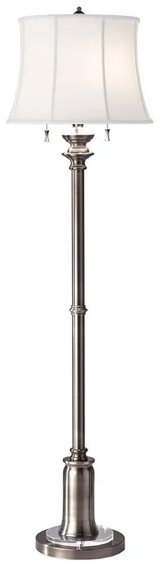 Casa Padrino baroque floor lamp antique silver / white Ø 43 x H. 157.5 cm - Elegant floor lamp in baroque style - Baroque lights - Baroque style floor lamps - Baroque furniture - Baroque interior Top-Seller