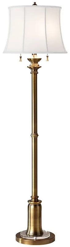 Casa Padrino baroque floor lamp brass / white Ø 43 x H. 157.5 cm - Elegant floor lamp in baroque style - Baroque lights - Baroque style floor lamps - Baroque furniture - Baroque interior Highlight