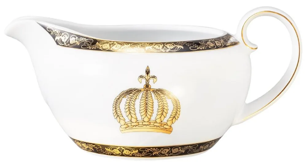 Harald Glööckler Pompöös Saucière avec Couronne Blanc / Noir / Or 17,8 x 12,4 x H 8,5 cm - dessiné par Harald Glööckler Preis Gesenkt