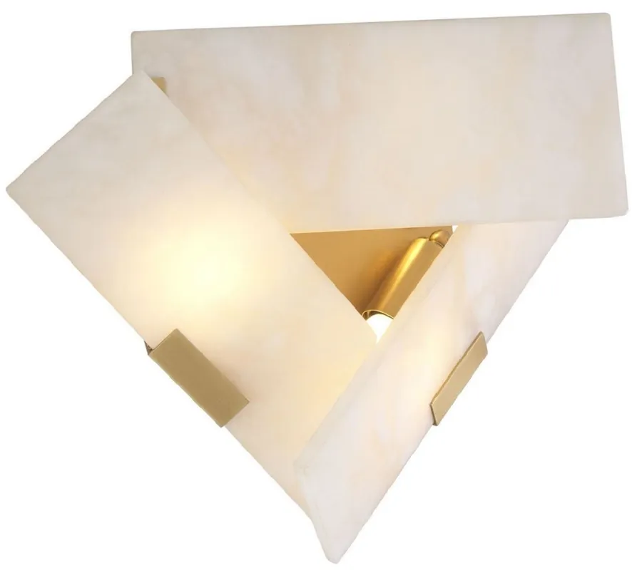 Bestseller Casa Padrino applique murale de luxe albâtre / laiton antique 40 x 15,5 x H. 31 cm - Applique murale avec abat-jour en albâtre - Qualité de Luxe