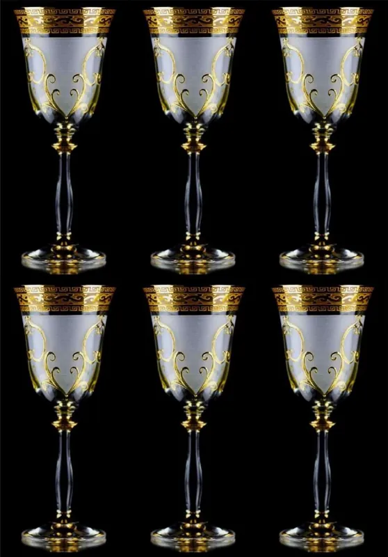 Begrenztes Angebot Casa Padrino ensemble de 6 verres à liqueur baroque de luxe blanc / or Ø 5,5 x H. 17 cm - Verres à liqueur faits et peints à la main - Accessoires pour Hôtels et Restaurants