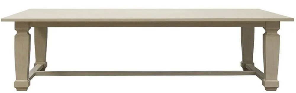 Nur Heute Casa Padrino table à manger de style campagnard de luxe gris clair 280 x 120 x H. 77 cm - Table de cuisine fabriquée à la main en bois massif - Meubles de salle à manger en bois massif