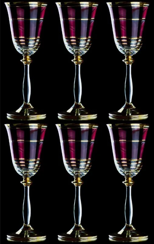 Saisonangebot Casa Padrino ensemble de 6 verres à liqueur baroque de luxe bordeaux rouge / or Ø 5,5 x H. 17 cm - Verres à liqueur faits à la main - Accessoires pour Hôtels et Restaurants
