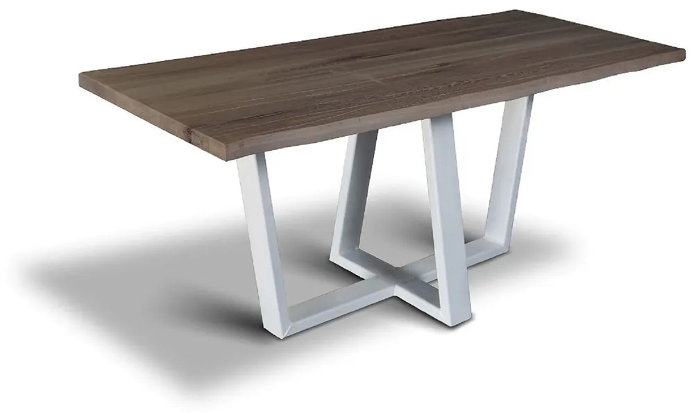 Top-Angebot Casa Padrino table à manger de luxe en bois massif avec pieds en acier - Différentes Couleurs et Tailles - Table de cuisine au look rustique - Meubles de salle à manger en bois massif rustique