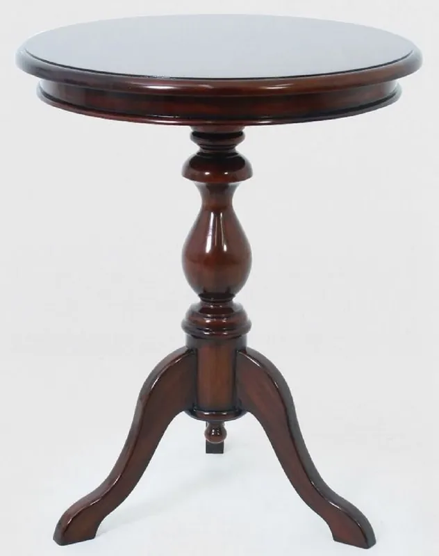 Günstig Casa Padrino table d'appoint baroque de luxe marron foncé Ø 50 x H. 62 cm - Table ronde en acajou - Meubles en acajou de style baroque