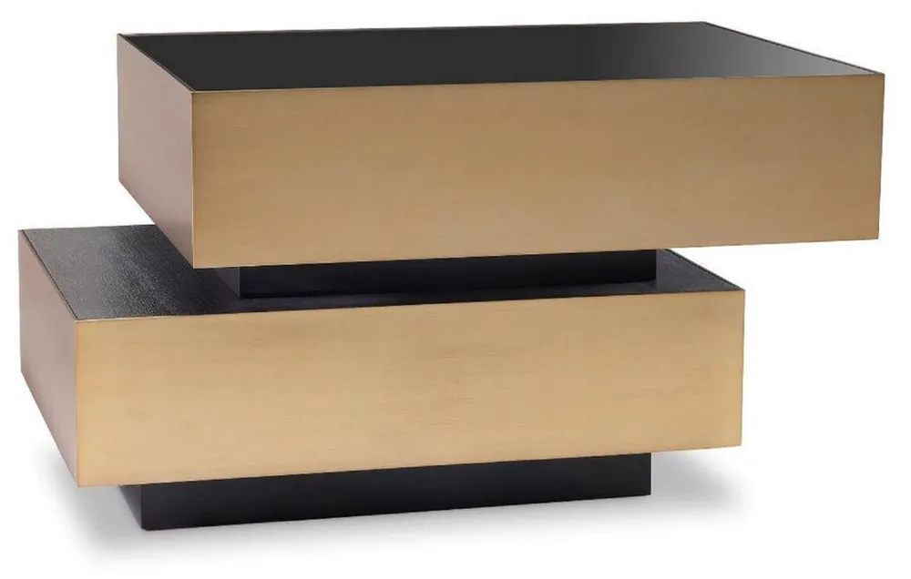 Begrenztes Angebot Casa Padrino table d'appoint de luxe laiton / gris anthracite / noir 62 x 80 x H.48 cm - Meubles de Salon - Qualité de Luxe