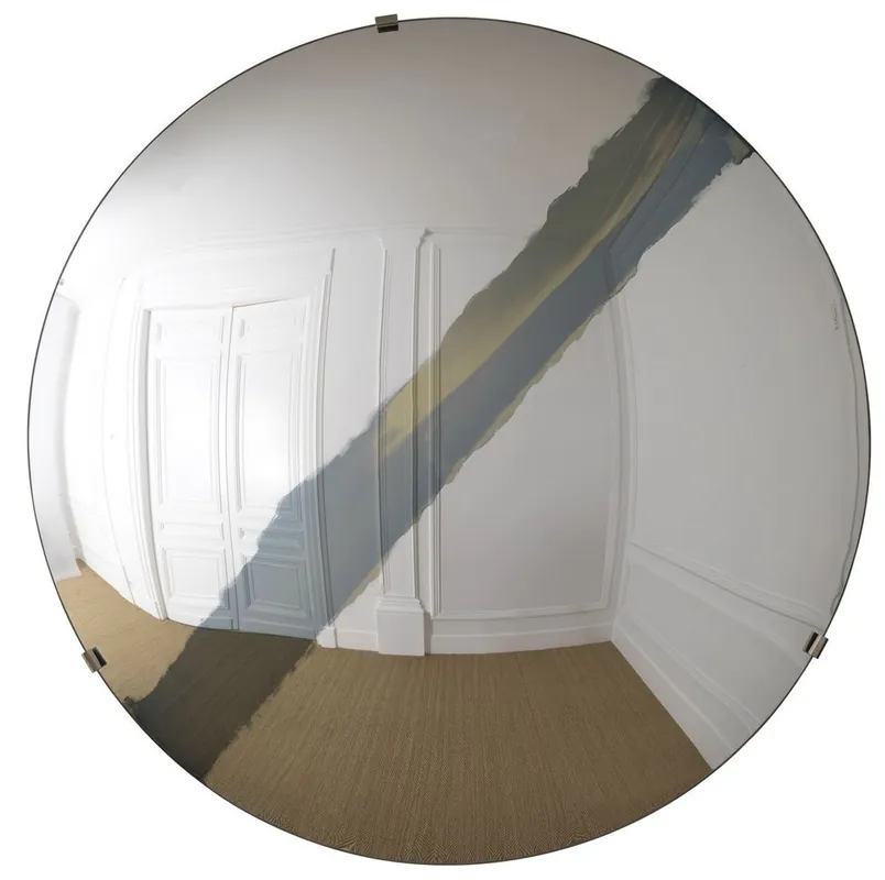 Casa Padrino miroir de luxe avec rayure bleu Ø 119 cm - Miroir mural rond concave avec support mural - Collection de Luxe Preisknaller