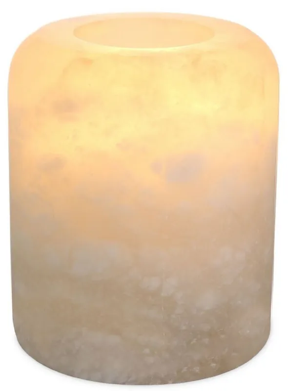 Casa Padrino porte-bougie chauffe-plat de luxe en albâtre Ø 12 x H. 13 cm - Accessoires Déco - Qualité de Luxe Garantierte Lieferung