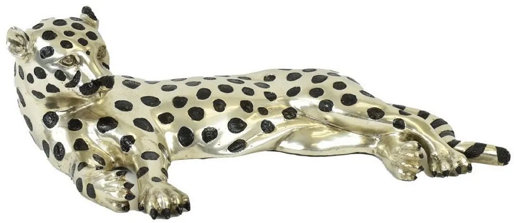 Casa Padrino figurine en bronze de luxe guépard argent / noir 56 x 28 x H. 15 cm - Sculpture en Bronze - Figurine de Décoration - Accessoires de Décoration de Luxe Preisreduziert