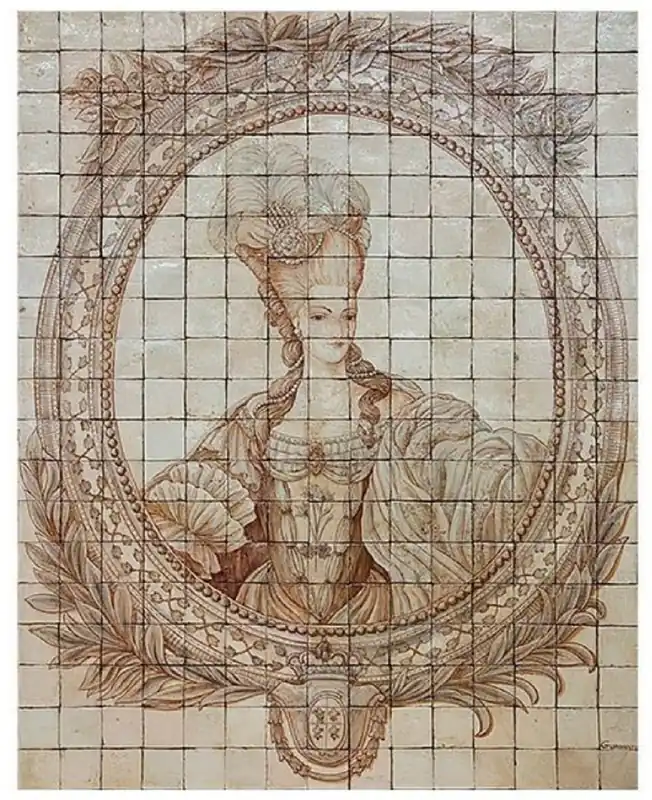 Jetzt Kaufen Casa Padrino peinture murale de décoration baroque de luxe dame crème / beige 150 x H. 190 cm - Carreaux de mosaïque en pierre naturelle faits à la main et peints à la main - Décoration murale baroque