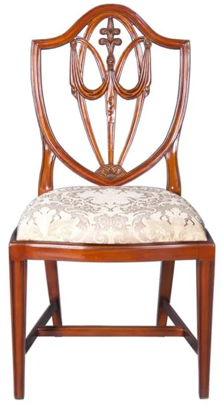 Neuheit Casa Padrino chaise de salle à manger Art Déco de luxe marron / or 58,4 x 50,8 x H. 99,1 cm - Chaise élégante en bois massif avec motif - Mobilier de Salle à Manger Art Déco