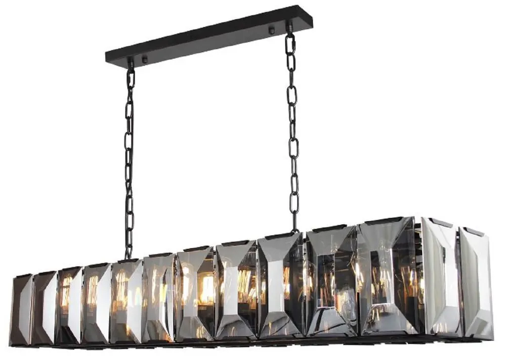 Super-Preis Casa Padrino lustre de luxe noir / gris 190 x 42 x H. 36 cm - Lustre de salon moderne - Collection de Luxe