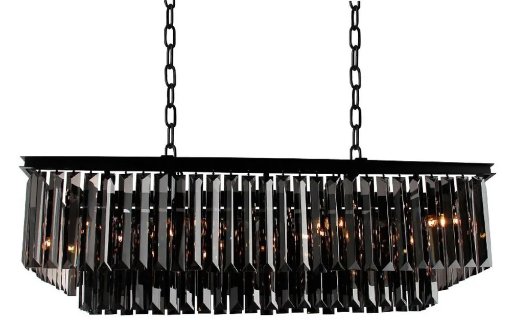 Neu Casa Padrino lustre de luxe noir / gris 106 x 42 x H. 50 cm - Lustre de salon moderne - Collection de Luxe
