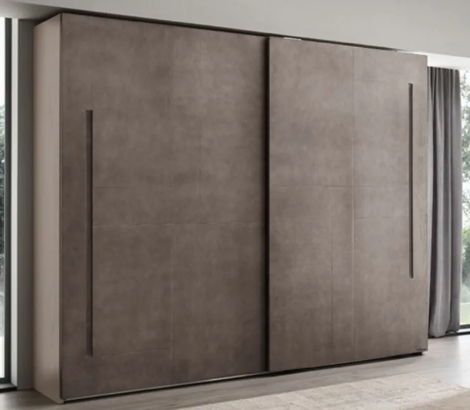 Casa Padrino armoire de chambre de luxe gris 295 x 68 x H. 250 cm - Penderie en bois massif avec 2 portes coulissantes - Meubles de Chambre - Qualité de Luxe Günstig