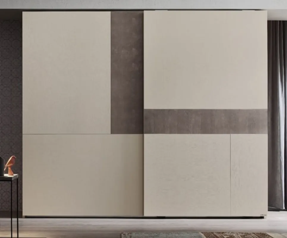Preis Gesenkt Casa Padrino armoire de chambre de luxe crème / gris 295 x 68 x H. 250 cm - Penderie en bois massif avec 2 portes coulissantes - Mobilier de chambre de luxe