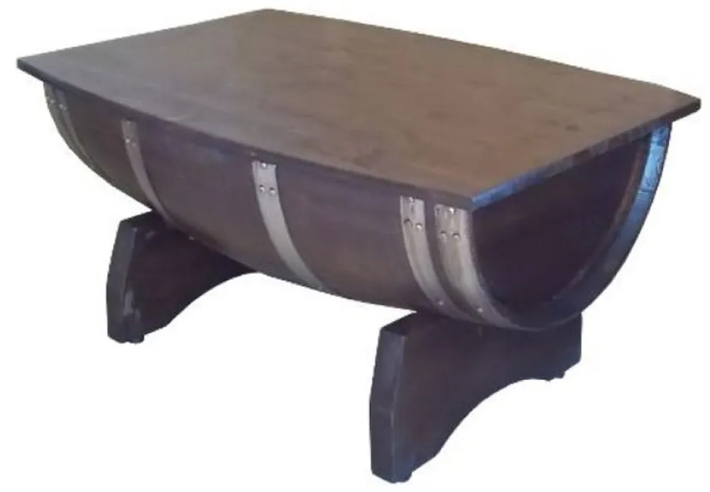 Beliebt Casa Padrino table basse tonneau de luxe marron / argent 100 x 86 x H. 55 cm - Table tonneau à vin en bois massif avec plateau pliant - Mobilier de Terrasses de Jardin de Gastronomique