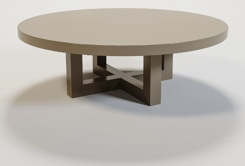Neue Ware Casa Padrino table basse de luxe taupe mat Ø 120 x H. 40 cm - Table de salon ronde en bois massif - Mobilier de salon de luxe en bois massif