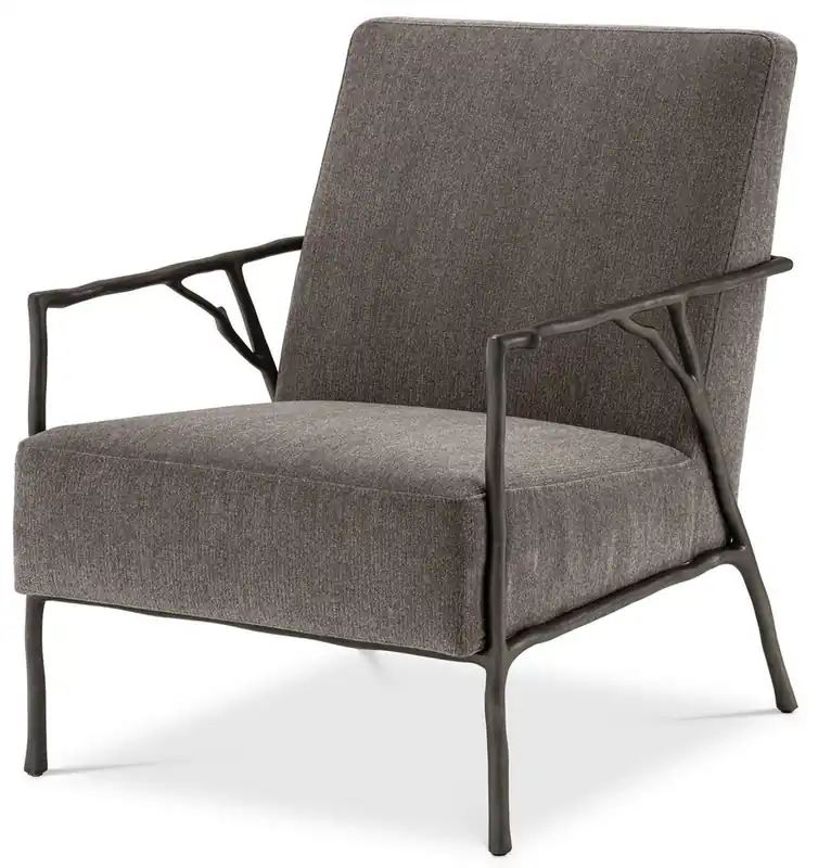 Begrenztes Angebot Casa Padrino fauteuil de luxe gris brun / bronze 63 x 81 x H. 82 cm - Fauteuil de Salon - Fauteuil d'Hôtel - Mobilier de Luxe