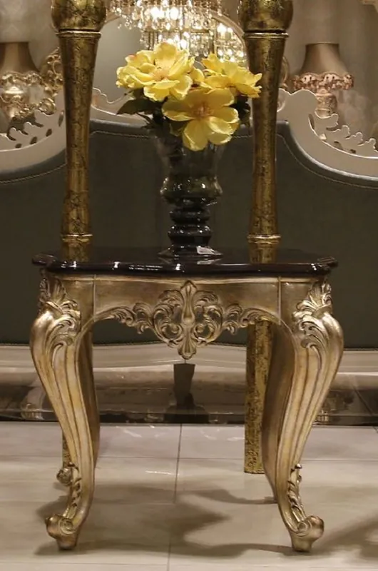 Abverkauf Casa Padrino table d'appoint baroque de luxe marron foncé / or - Table de style baroque magnifique - Mobilier de salon baroque
