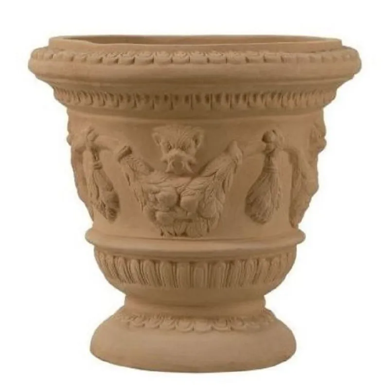 Bestpreis Casa Padrino pot de fleur baroque terre cuite Ø 42 x H. 41 cm - Pot en céramique fait main - Décoration de balcon terrasse jardin de style baroque