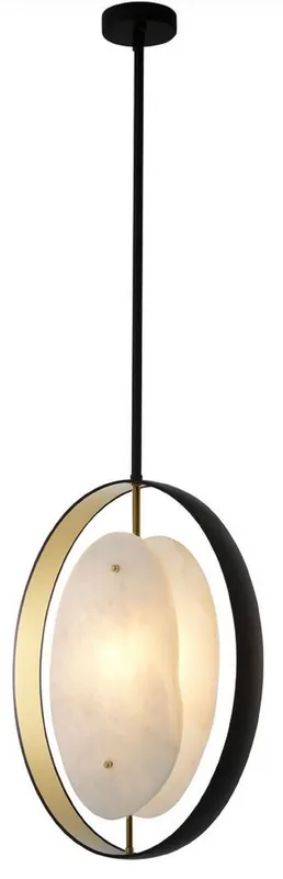 Billig Casa Padrino lustre de luxe noir / or / albâtre 43 x 11 x H. 58 cm - Lustre moderne avec albâtre de haute qualité - Collection de Luxe