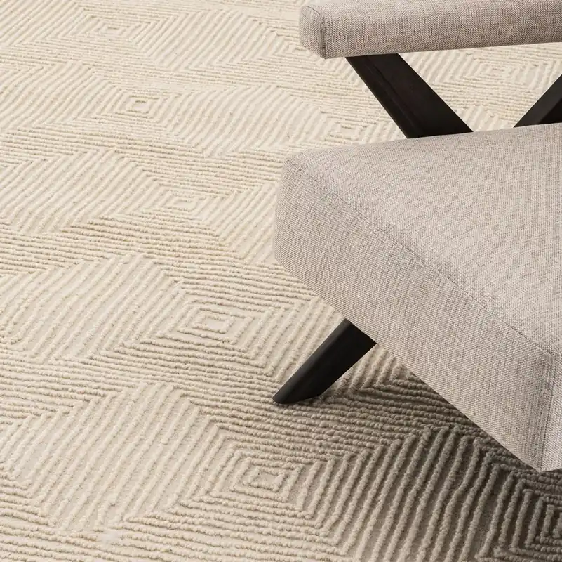 Casa Padrino tapis de luxe en coton ivoire - Différentes Tailles - Tapis en laine tufté à la main - Tapis de Salon - Qualité de Luxe Direktkauf