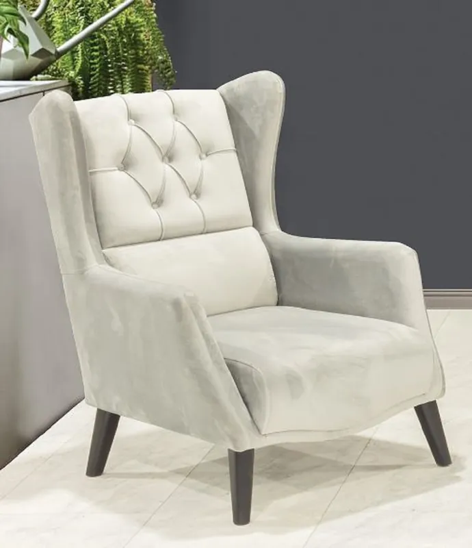 Casa Padrino fauteuil à oreilles Chesterfield gris / noir 80 x 80 x H. 90 cm - Fauteuil de salon moderne - Mobilier de Salon Chesterfield Neu Im Sortiment