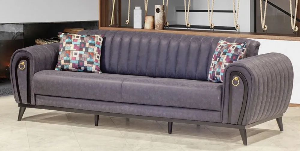Casa Padrino canapé-lit de luxe violet / noir / or 222 x 90 x H. 80 cm - Canapé de salon moderne - Mobilier de salon de luxe Direktkauf