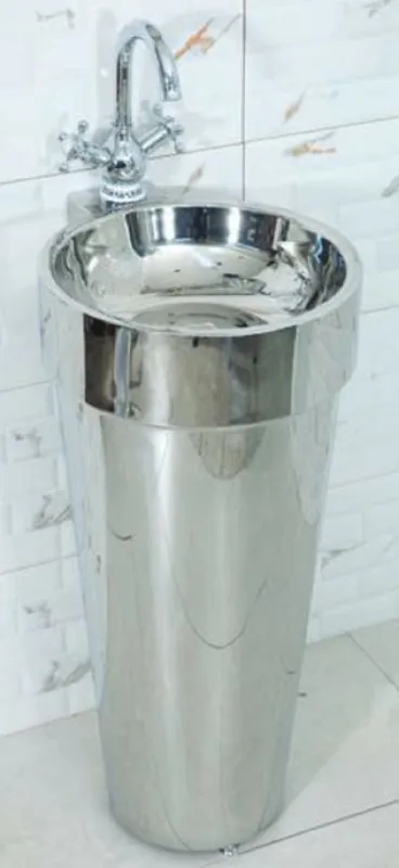 Casa Padrino vanité lavabo de luxe en acier inoxydable argent 40 x H. 86 cm - Meubles de salle de bain - Collection Hotel & Restaurant - Qualité de Luxe Echt