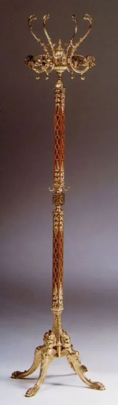 Neuheit Casa Padrino stand de garde-robe baroque de luxe or / marron 40 x 40 x H. 175 cm - Porte-manteau en laiton noble - Meubles de Porte-Manteau d'Hôtel Baroque
