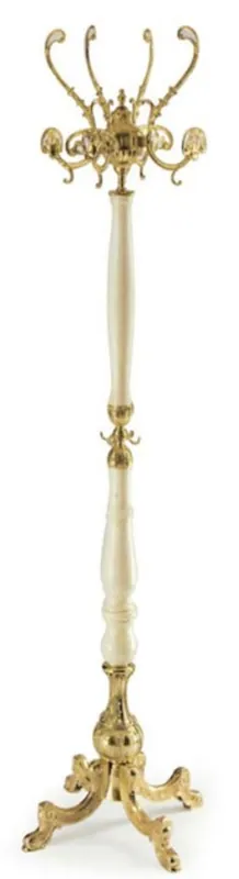 Casa Padrino stand de garde-robe baroque de luxe or / blanc 47 x 47 x H. 175 cm - Porte-manteau en laiton noble - Meubles de Porte-Manteau d'Hôtel Baroque Top-Preis