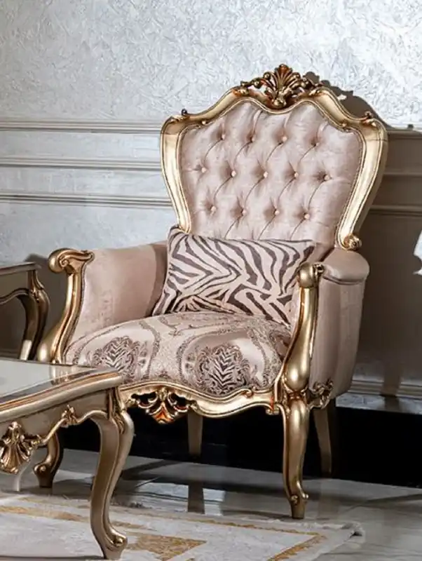 Angebot Casa Padrino fauteuil baroque de luxe rose / noir / or - Fauteuil de salon élégant avec motif et coussin décoratif - Mobilier de salon baroque