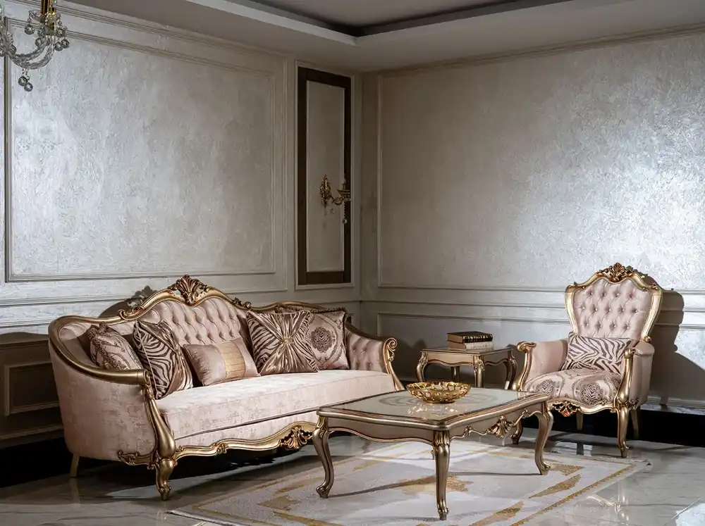 Casa Padrino ensemble de salon baroque de luxe rose / or - 2 Canapés & 2 Fauteuils & 1 Table Basse - Mobilier de salon de style baroque - Noble & Magnifique Meistverkauft