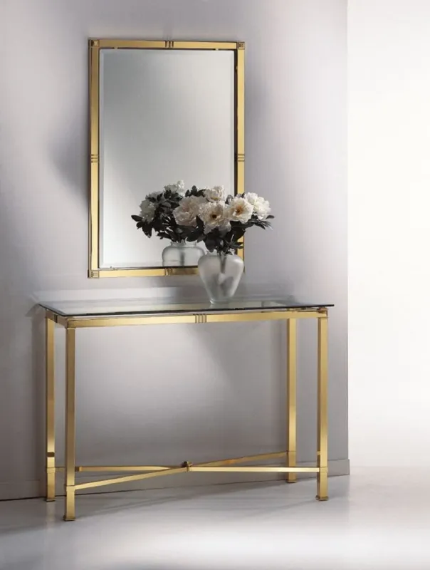 Casa Padrino console de miroir de luxe laiton - 1 Console avec Plateau en Verre et 1 Miroir Mural - Mobilier de Luxe Jetzt Kaufen