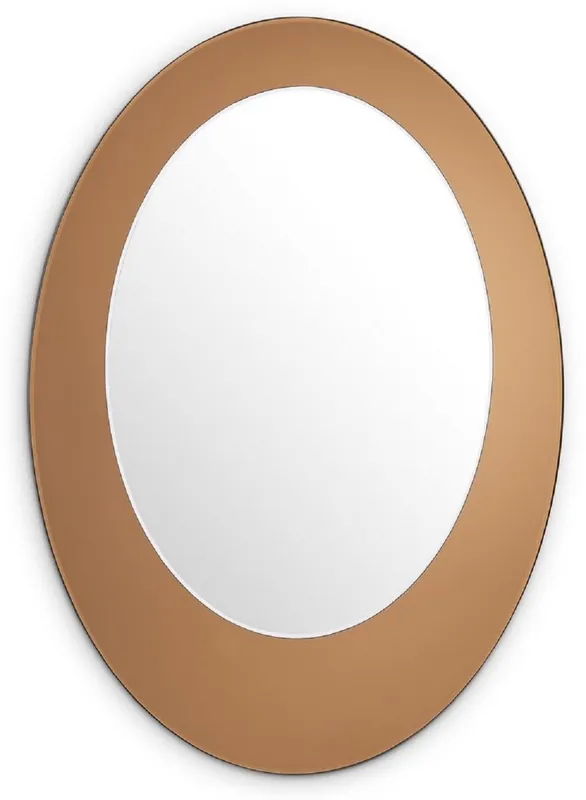 Casa Padrino miroir de luxe ambre 63 x 2,5 x H. 90 cm - Miroir mural ovale - Miroir de vestiaire - Miroir de salon - Accessoires de décoration de luxe Echt